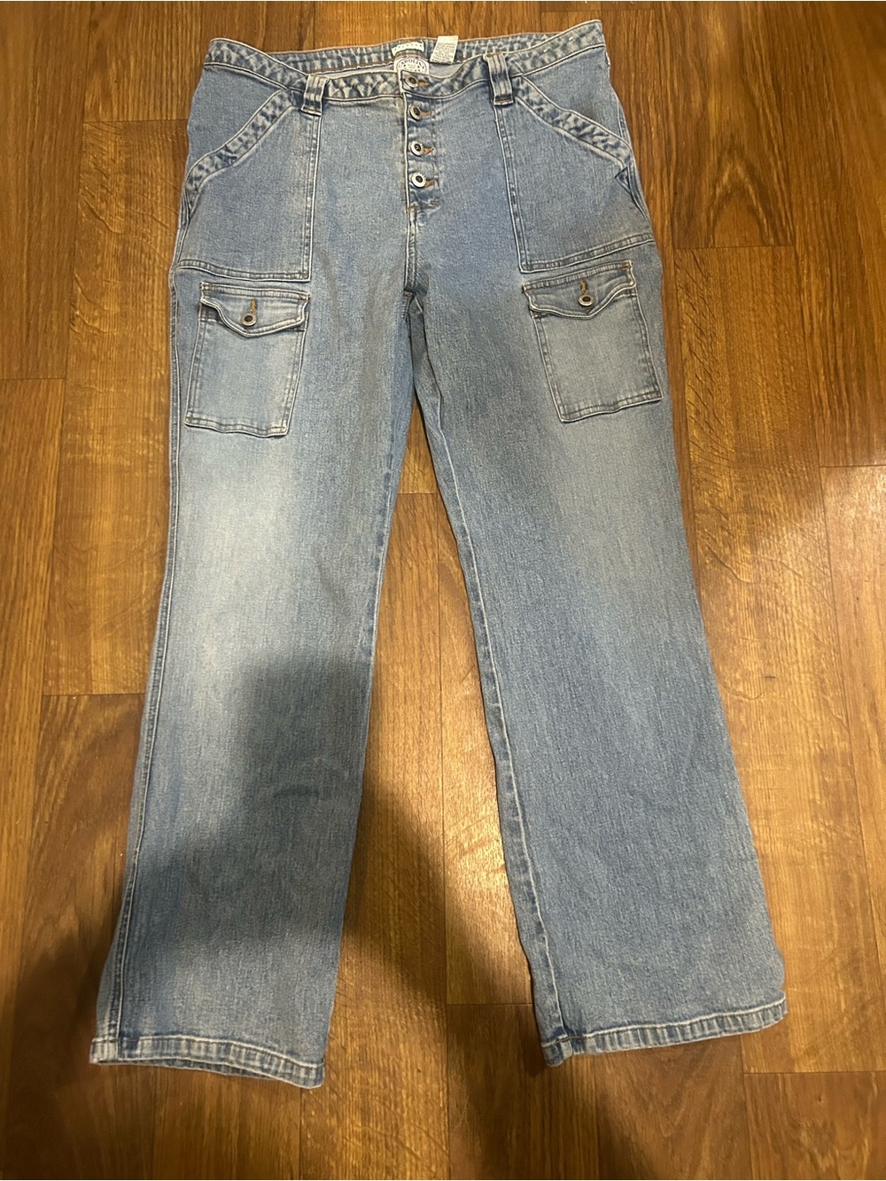 Y2K Carolina Blues Straight-Leg Women’s Light Carpenter Jeans stretch size 16
